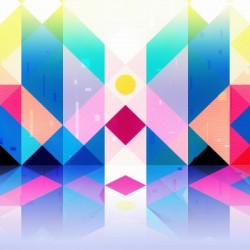 Colorful geometric landscape